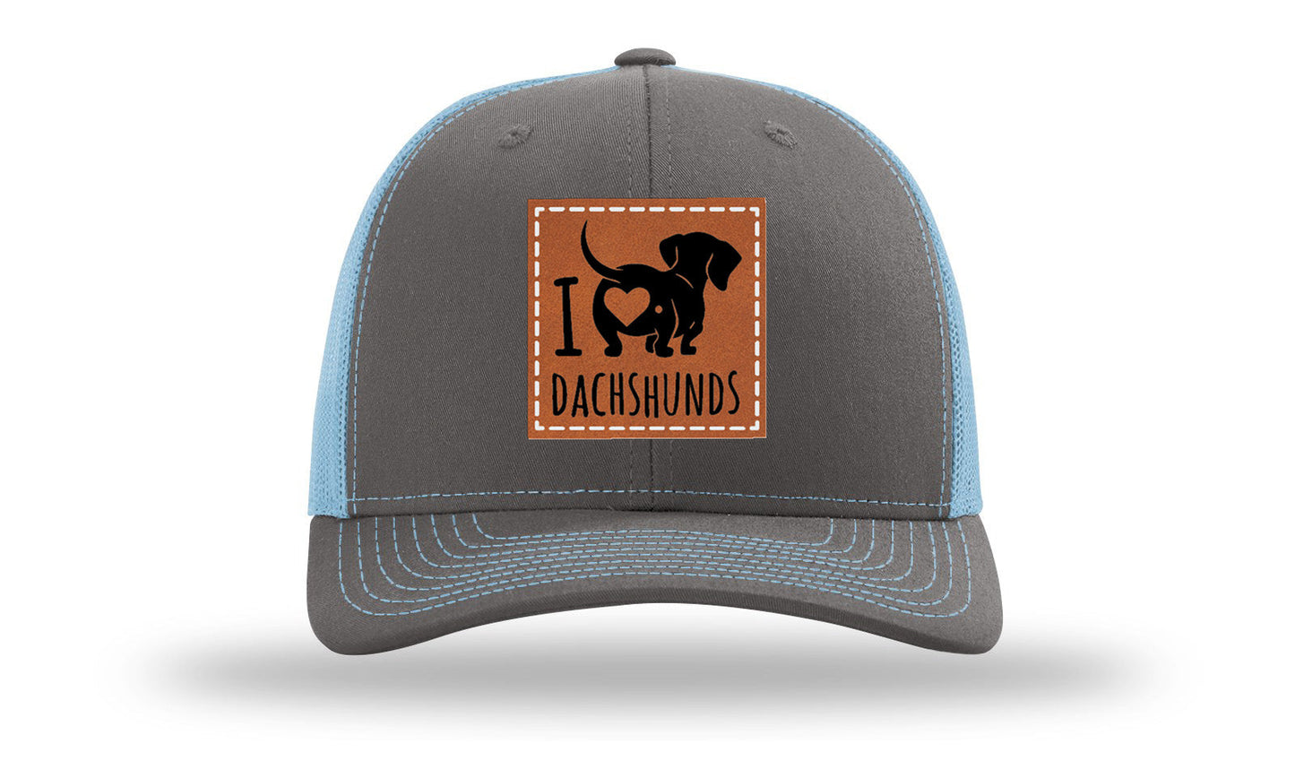 I Love Dachshunds Leather Patch Richardson 112 Hat