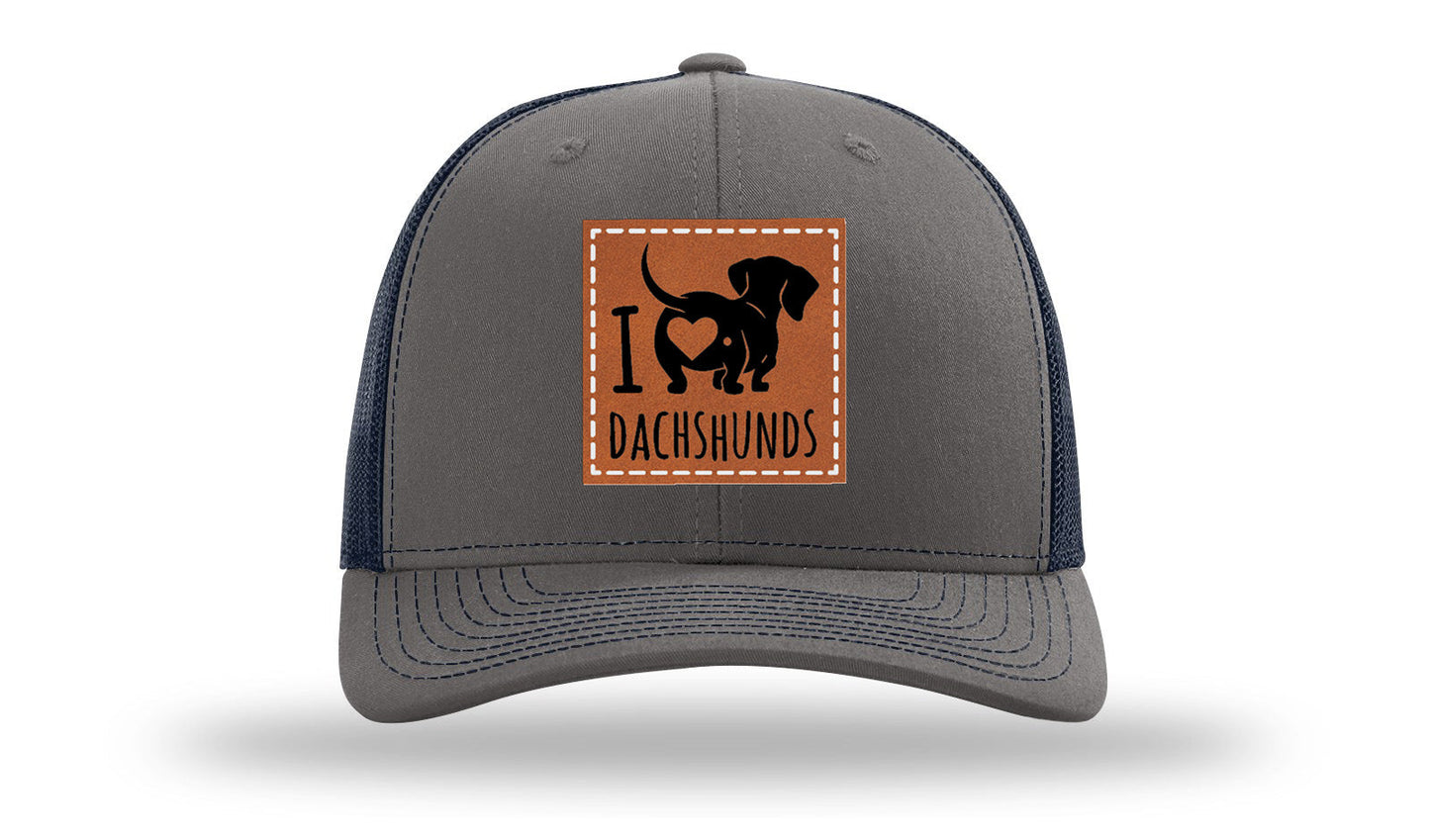 I Love Dachshunds Leather Patch Richardson 112 Hat