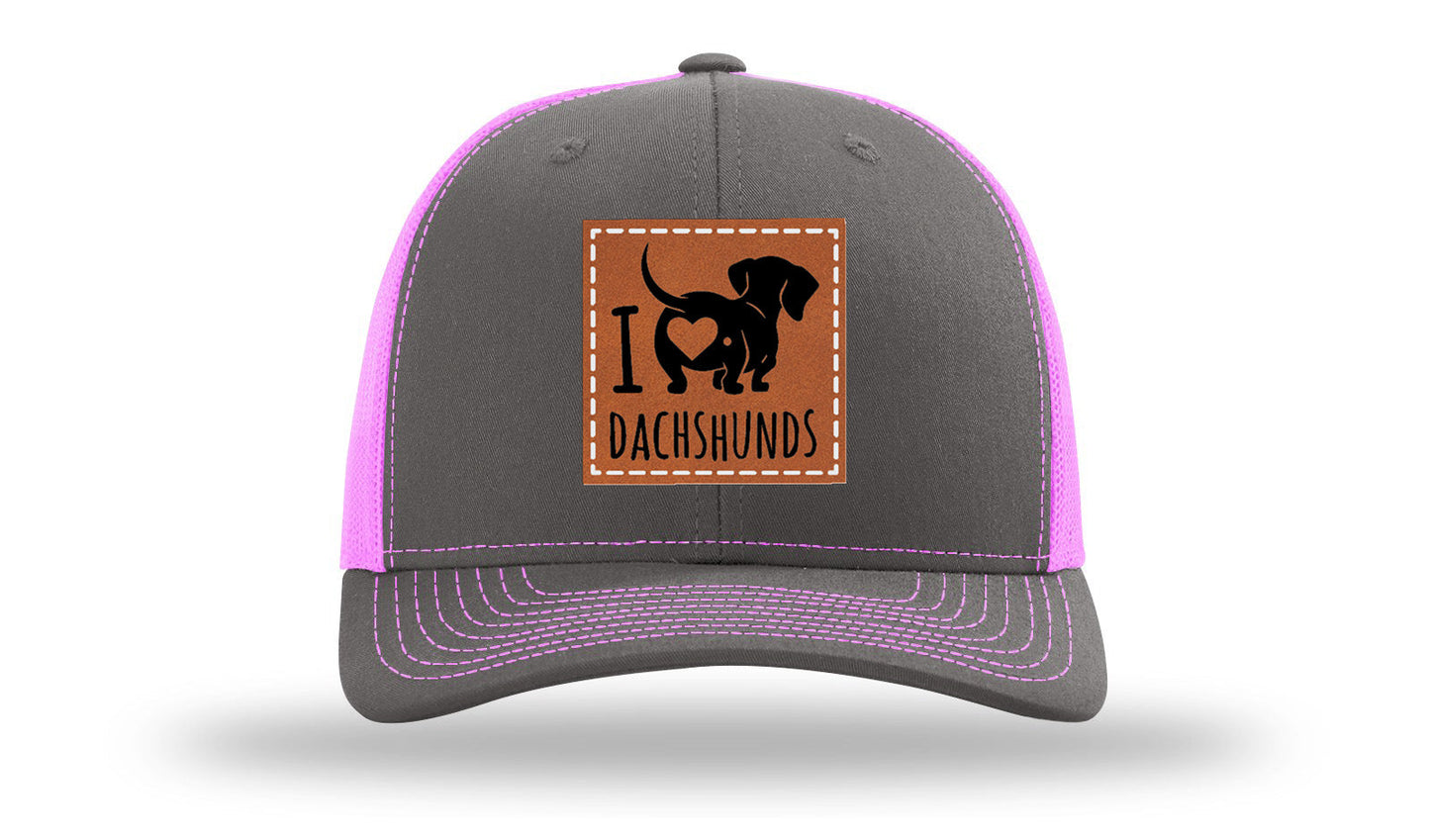 I Love Dachshunds Leather Patch Richardson 112 Hat