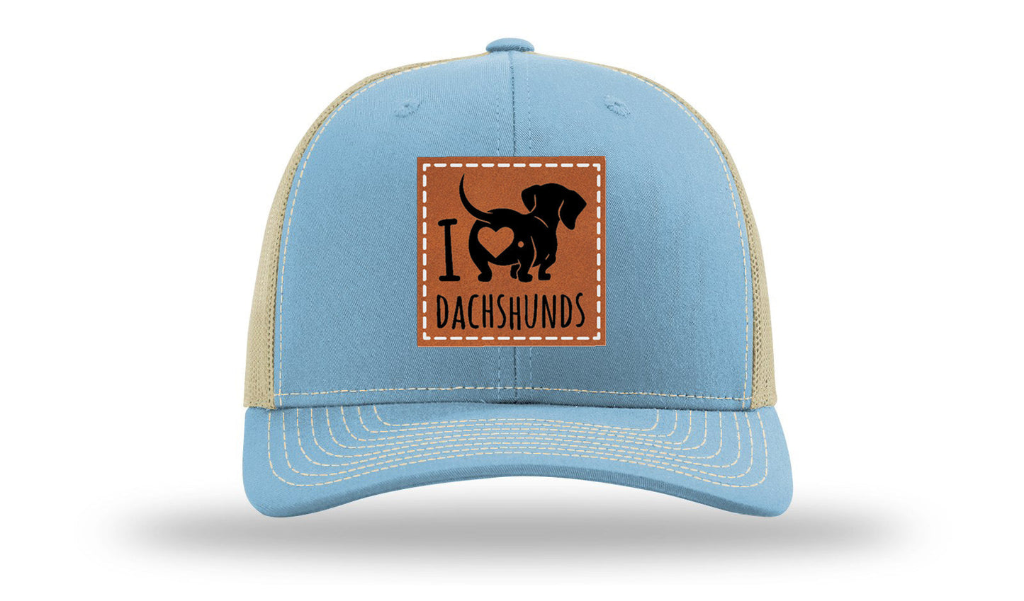 I Love Dachshunds Leather Patch Richardson 112 Hat