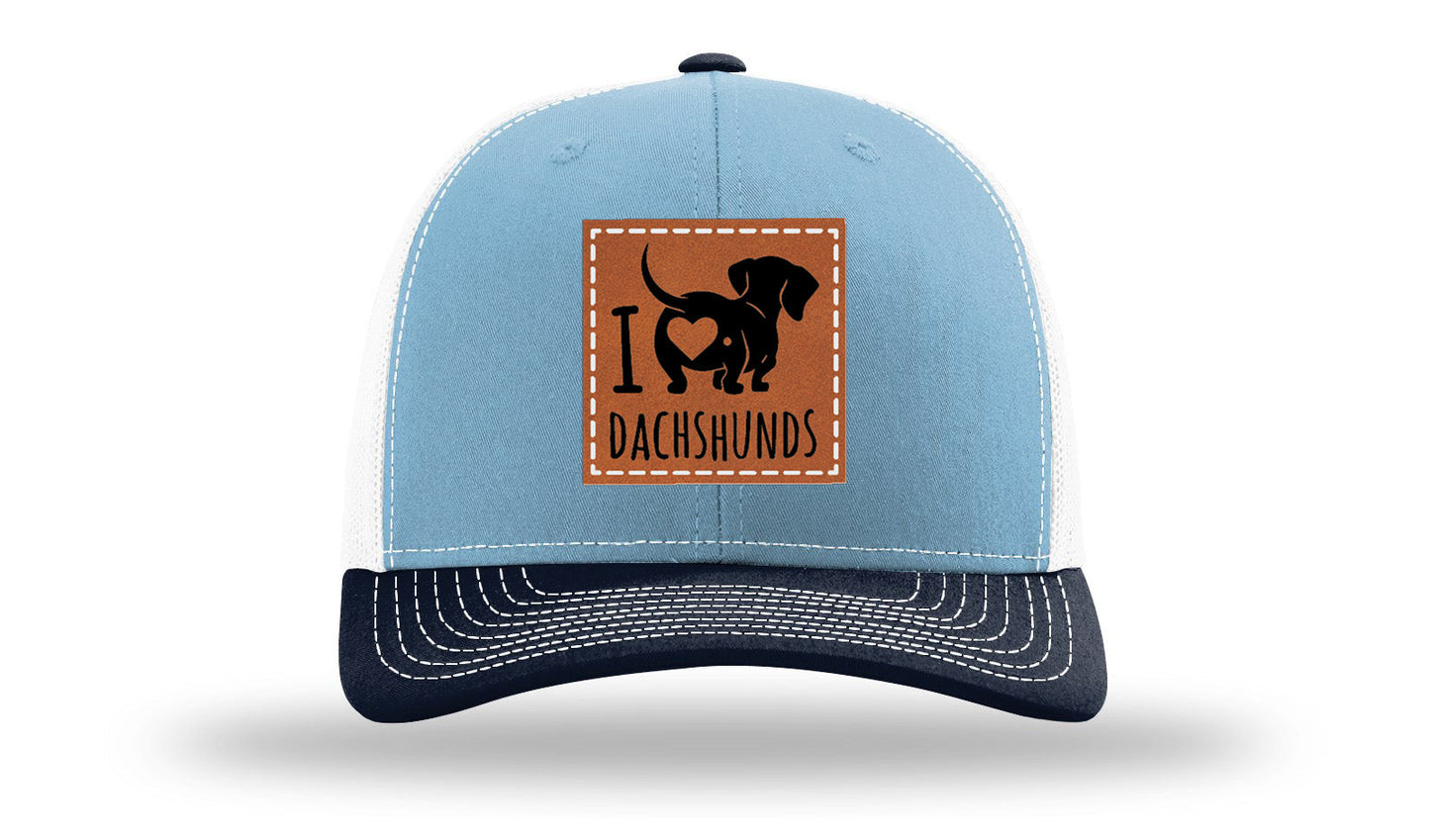 I Love Dachshunds Leather Patch Richardson 112 Hat