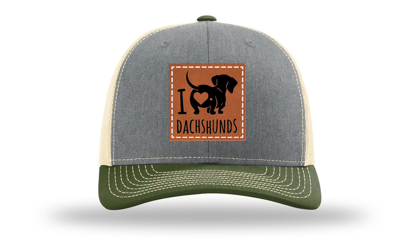 I Love Dachshunds Leather Patch Richardson 112 Hat