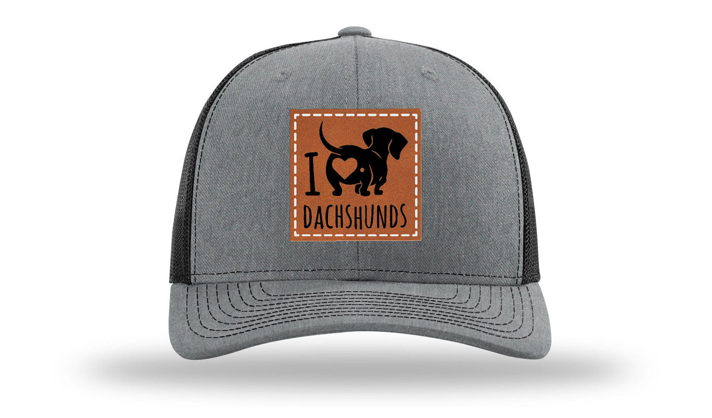 I Love Dachshunds Leather Patch Richardson 112 Hat