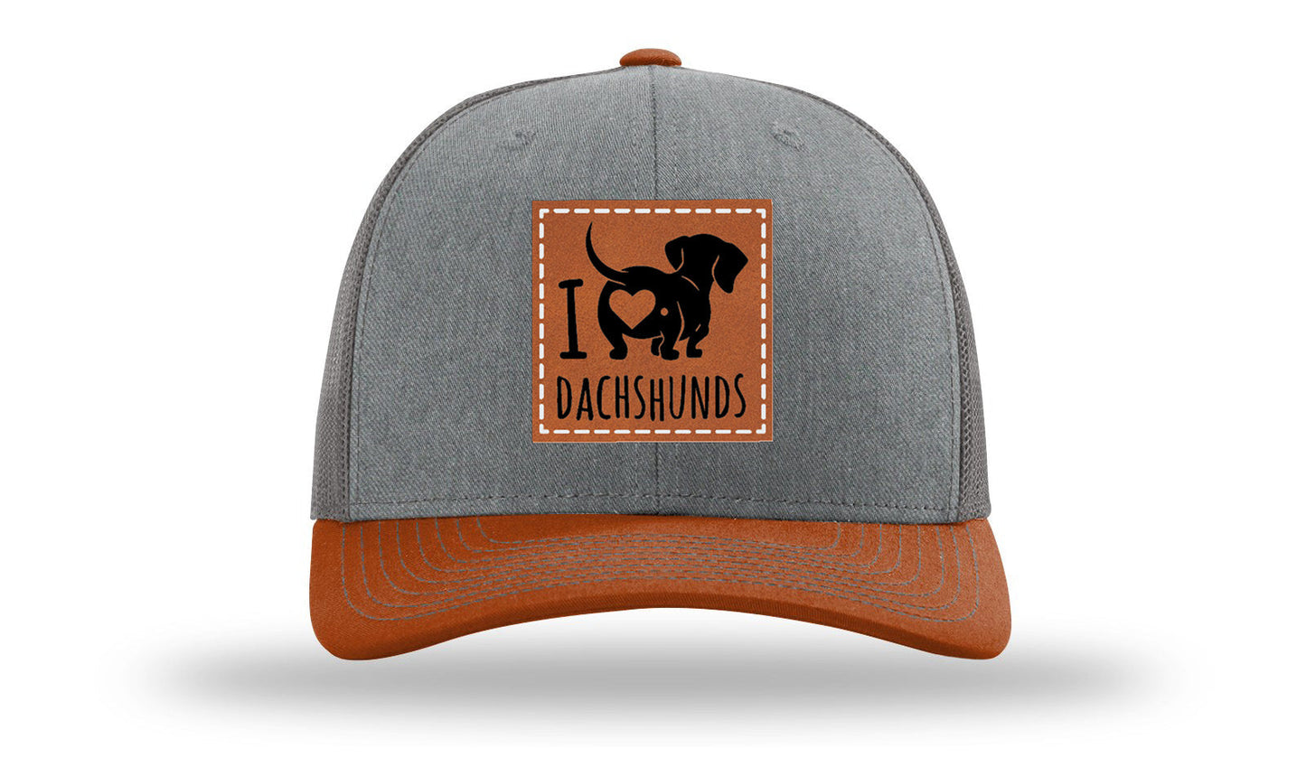 I Love Dachshunds Leather Patch Richardson 112 Hat