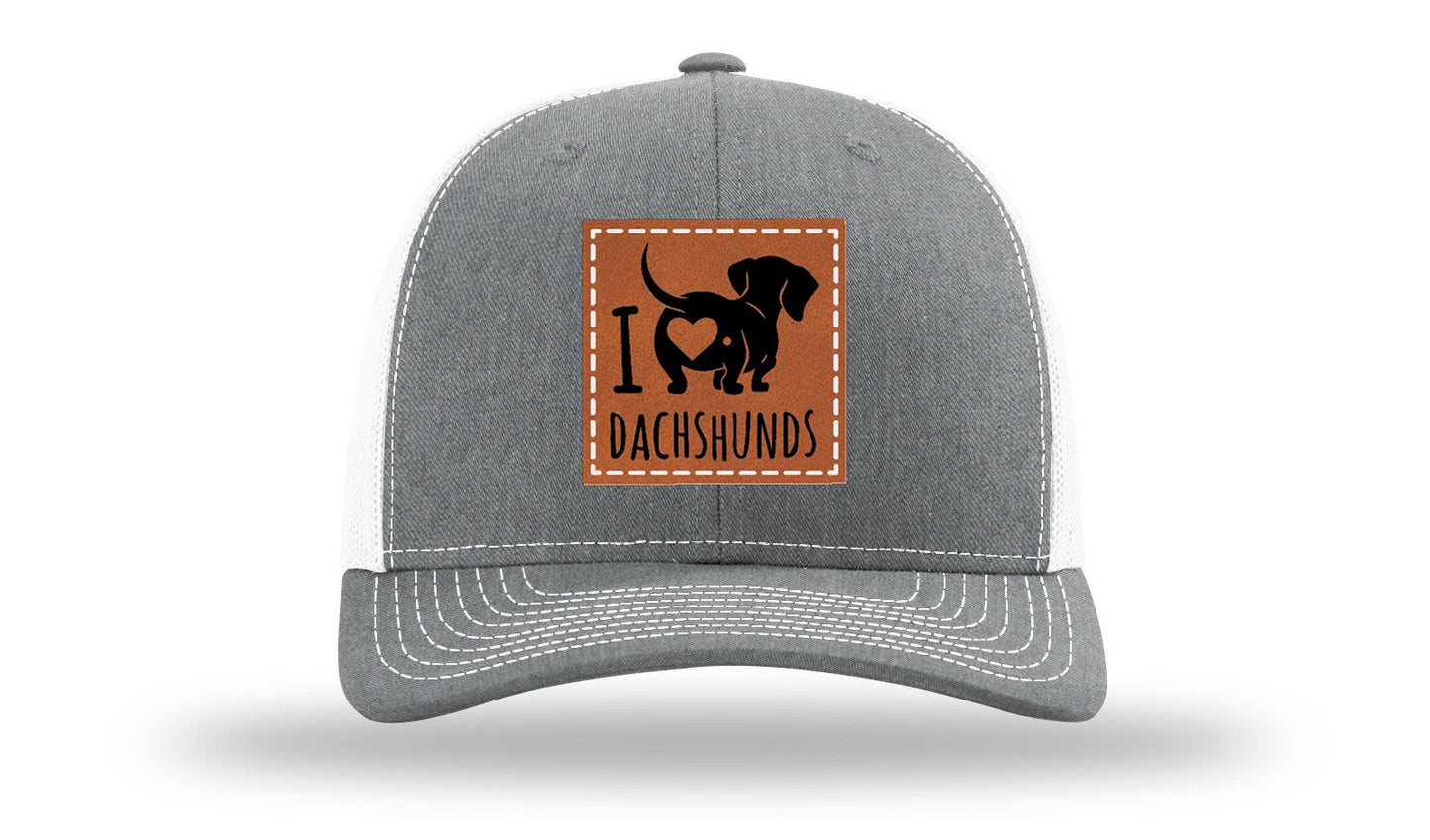I Love Dachshunds Leather Patch Richardson 112 Hat