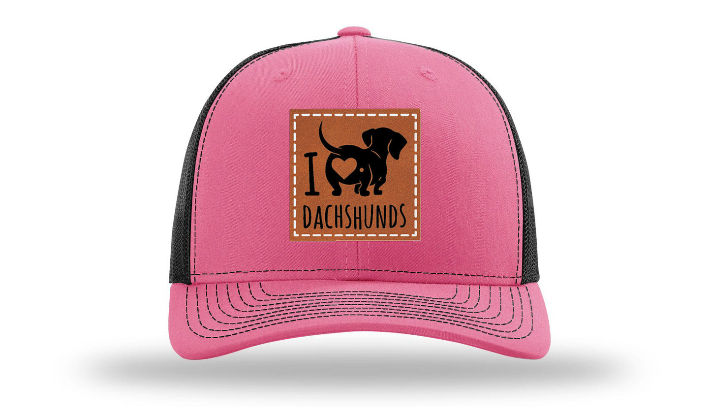 I Love Dachshunds Leather Patch Richardson 112 Hat