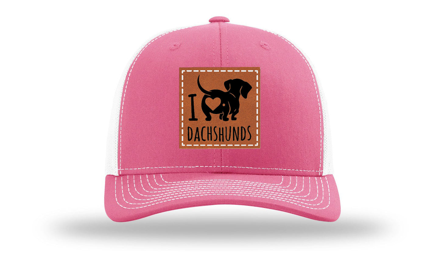 I Love Dachshunds Leather Patch Richardson 112 Hat