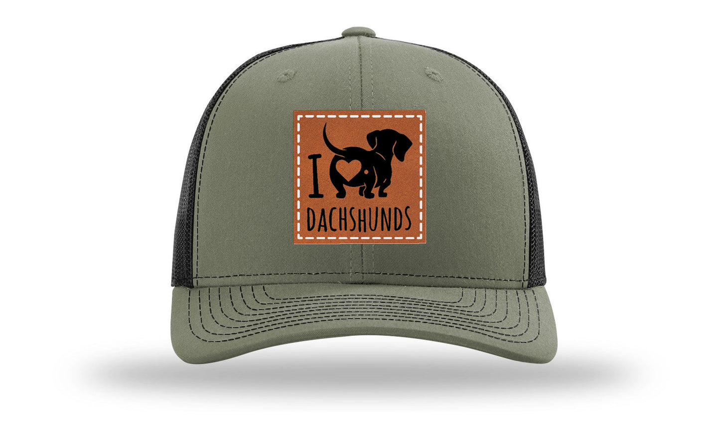 I Love Dachshunds Leather Patch Richardson 112 Hat