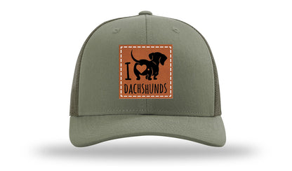 I Love Dachshunds Leather Patch Richardson 112 Hat