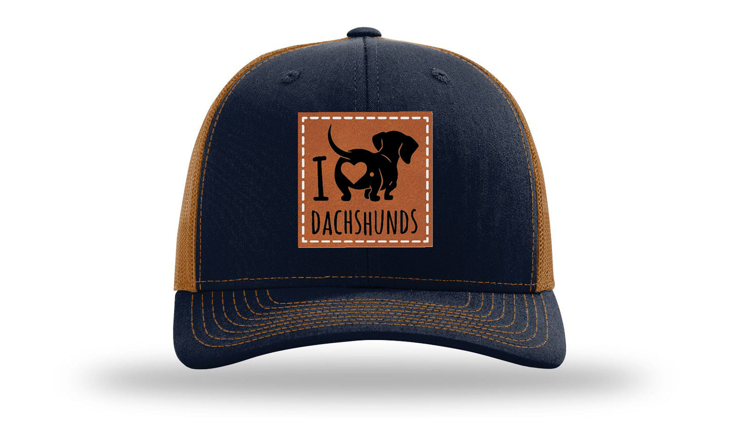 I Love Dachshunds Leather Patch Richardson 112 Hat