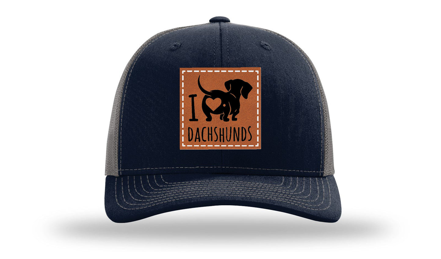 I Love Dachshunds Leather Patch Richardson 112 Hat