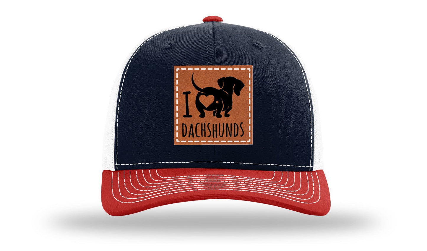 I Love Dachshunds Leather Patch Richardson 112 Hat