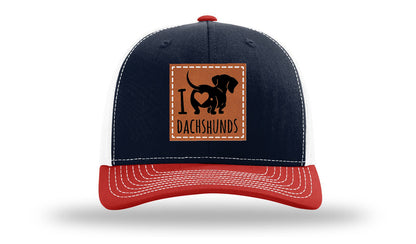 I Love Dachshunds Leather Patch Richardson 112 Hat