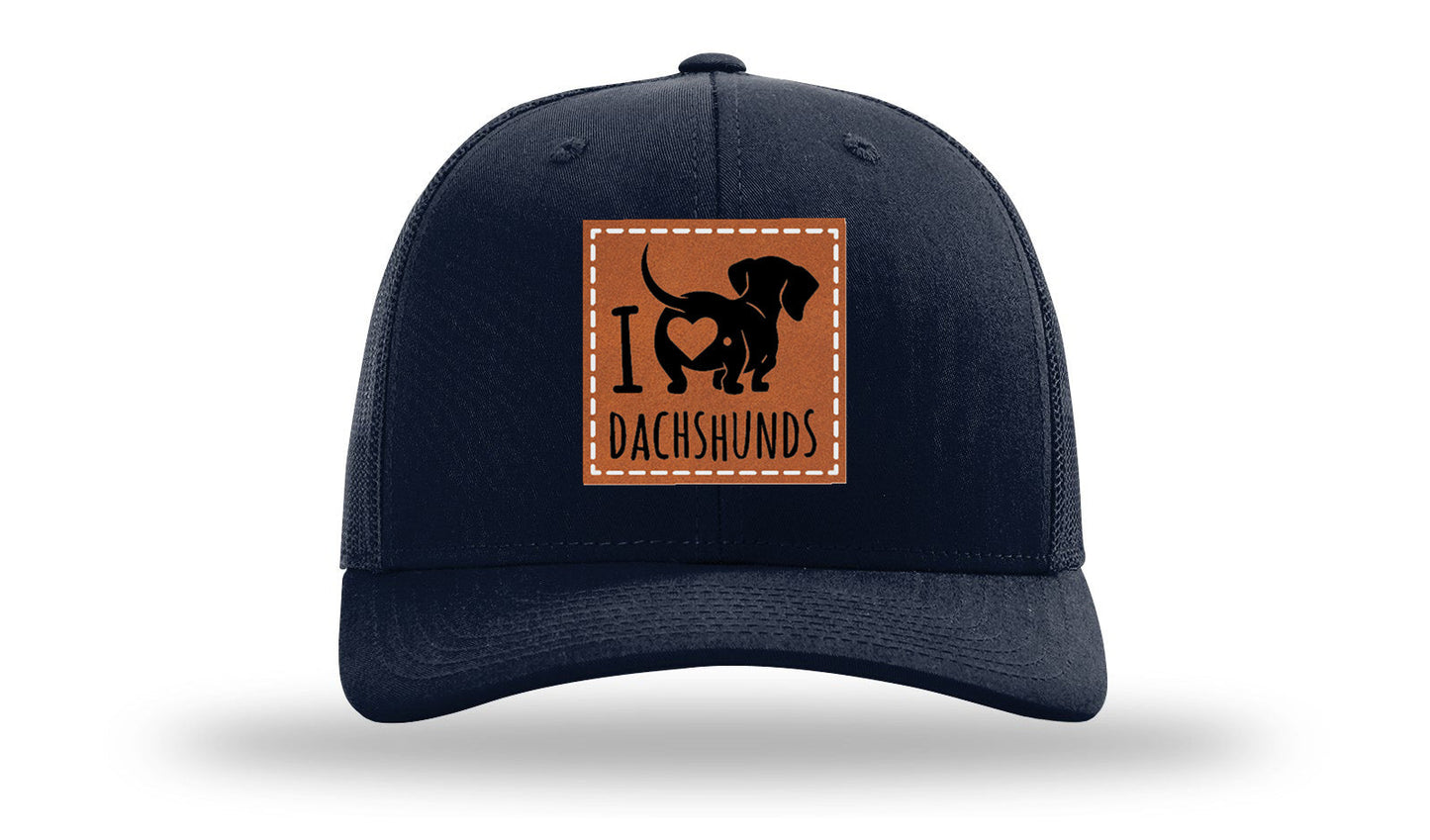 I Love Dachshunds Leather Patch Richardson 112 Hat