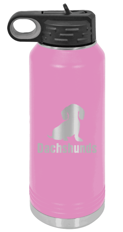 Dachshunds - 32oz Water Bottle Laser Engraved- Light Purple