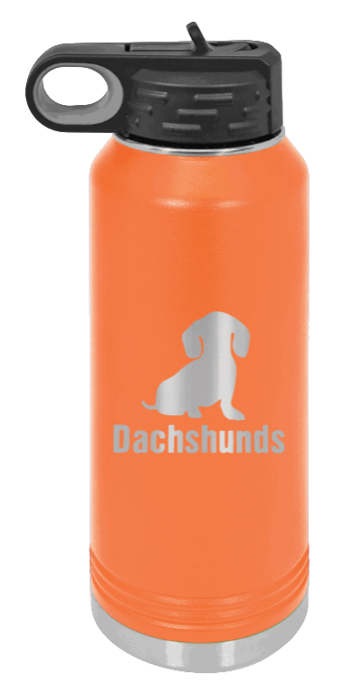 Dachshunds - 32oz Water Bottle Laser Engraved- Orange