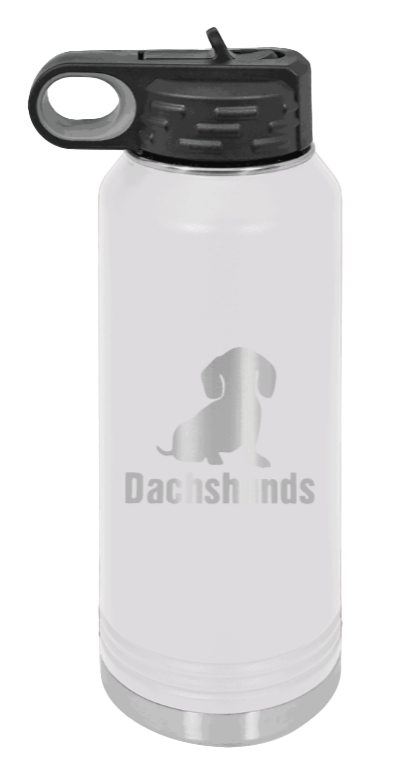 Dachshunds - 32oz Water Bottle Laser Engraved- White