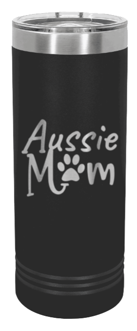 Aussie Mom Laser Engraved Skinny Tumbler (Etched)