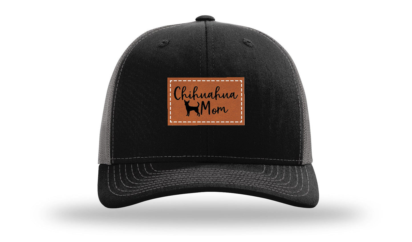 Chihuahua Mom Leather Patch Richardson 112 Hat