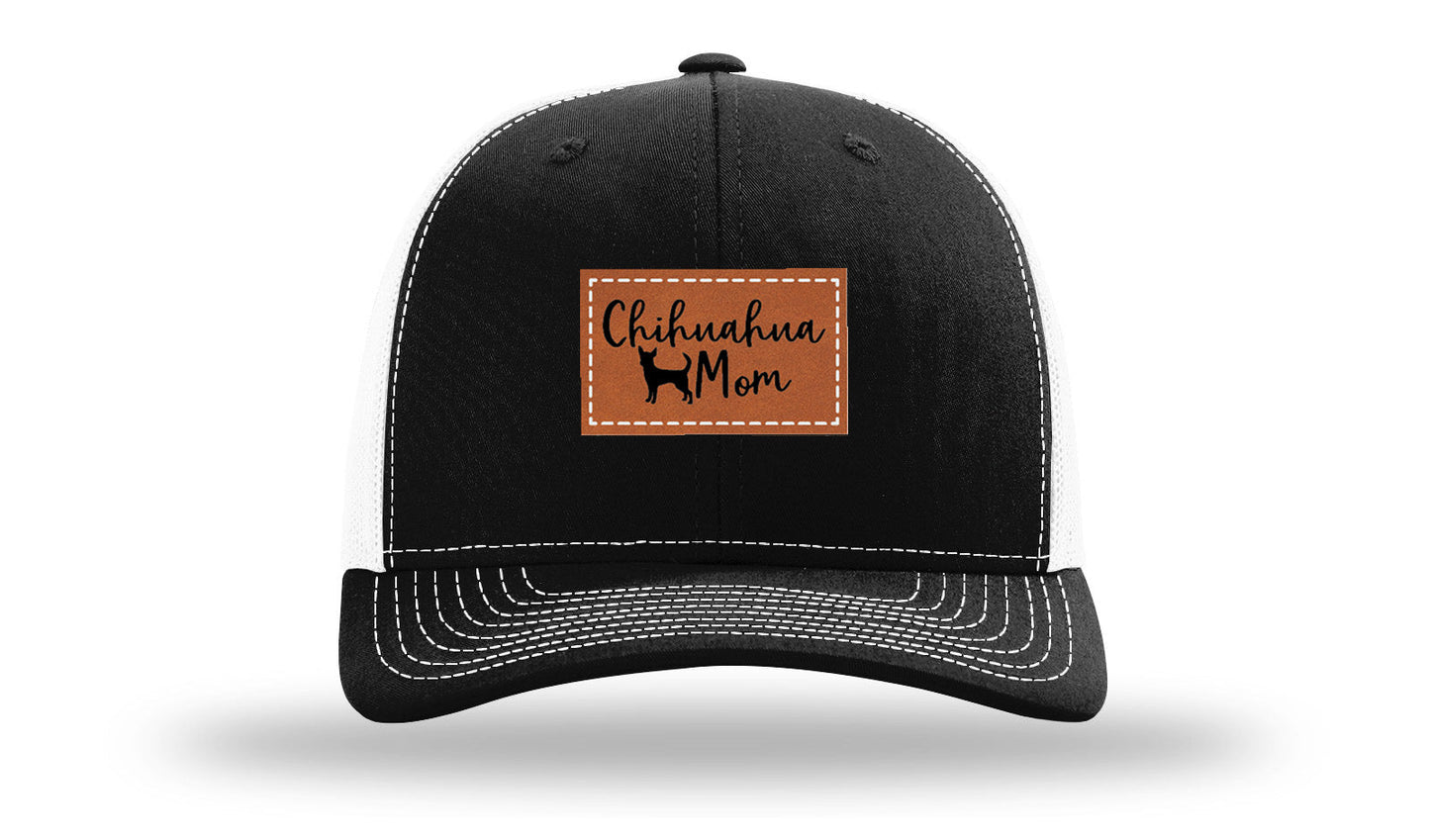 Chihuahua Mom Leather Patch Richardson 112 Hat