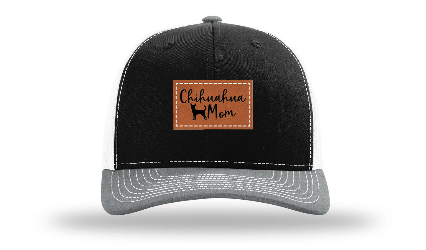 Chihuahua Mom Leather Patch Richardson 112 Hat