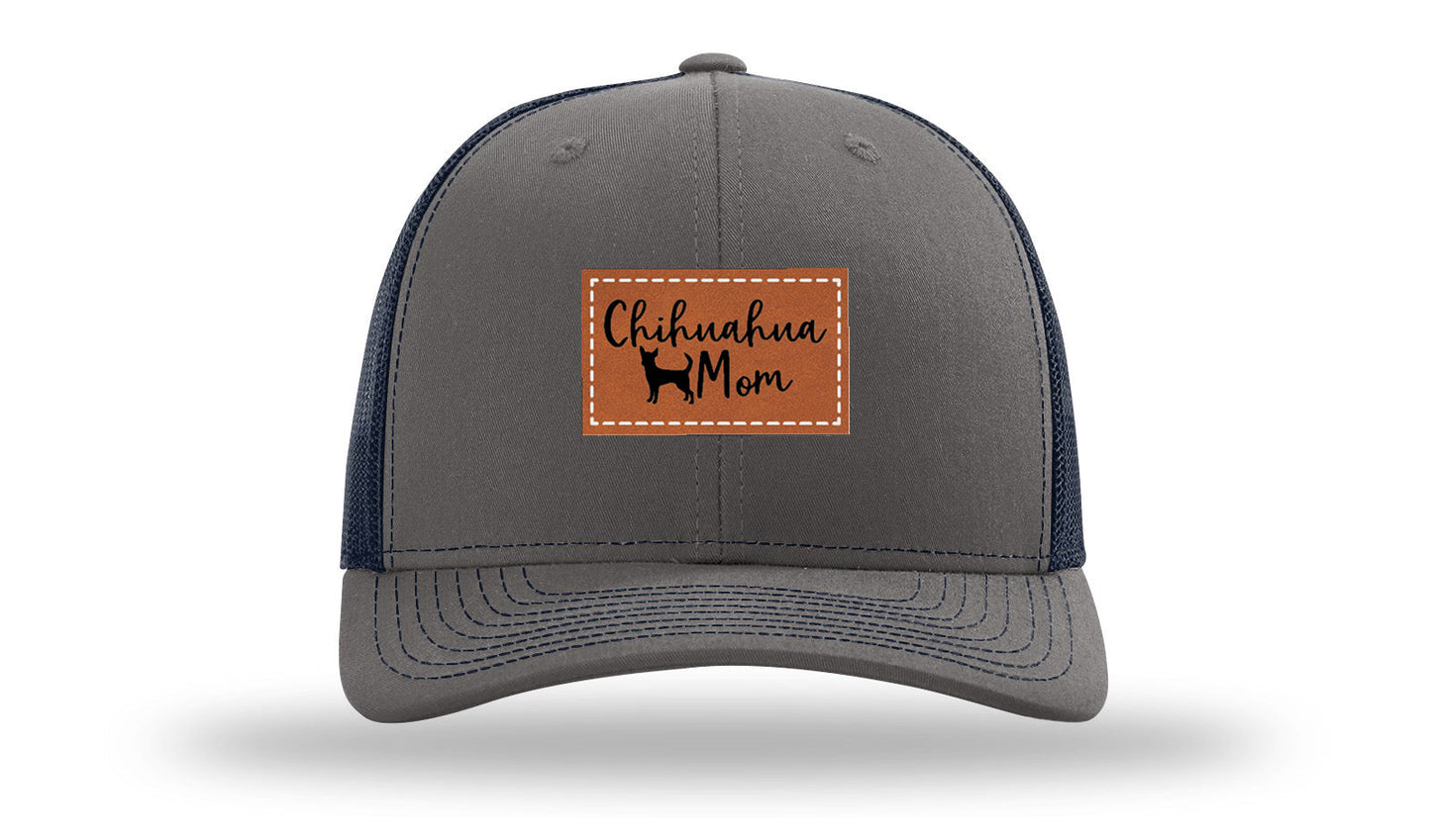 Chihuahua Mom Leather Patch Richardson 112 Hat