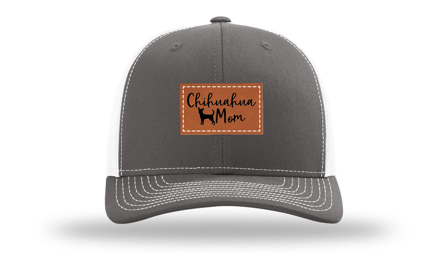 Chihuahua Mom Leather Patch Richardson 112 Hat