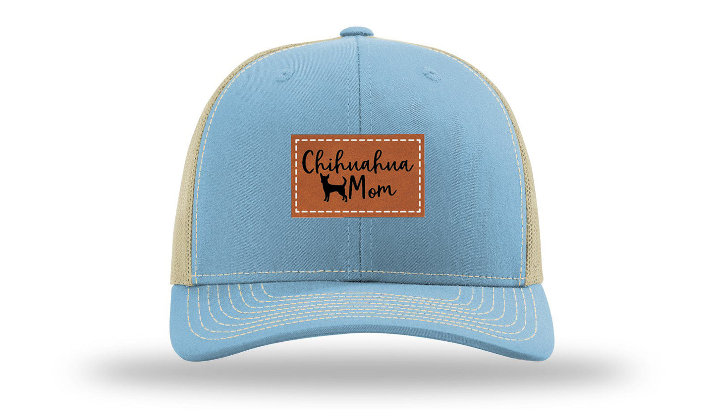 Chihuahua Mom Leather Patch Richardson 112 Hat
