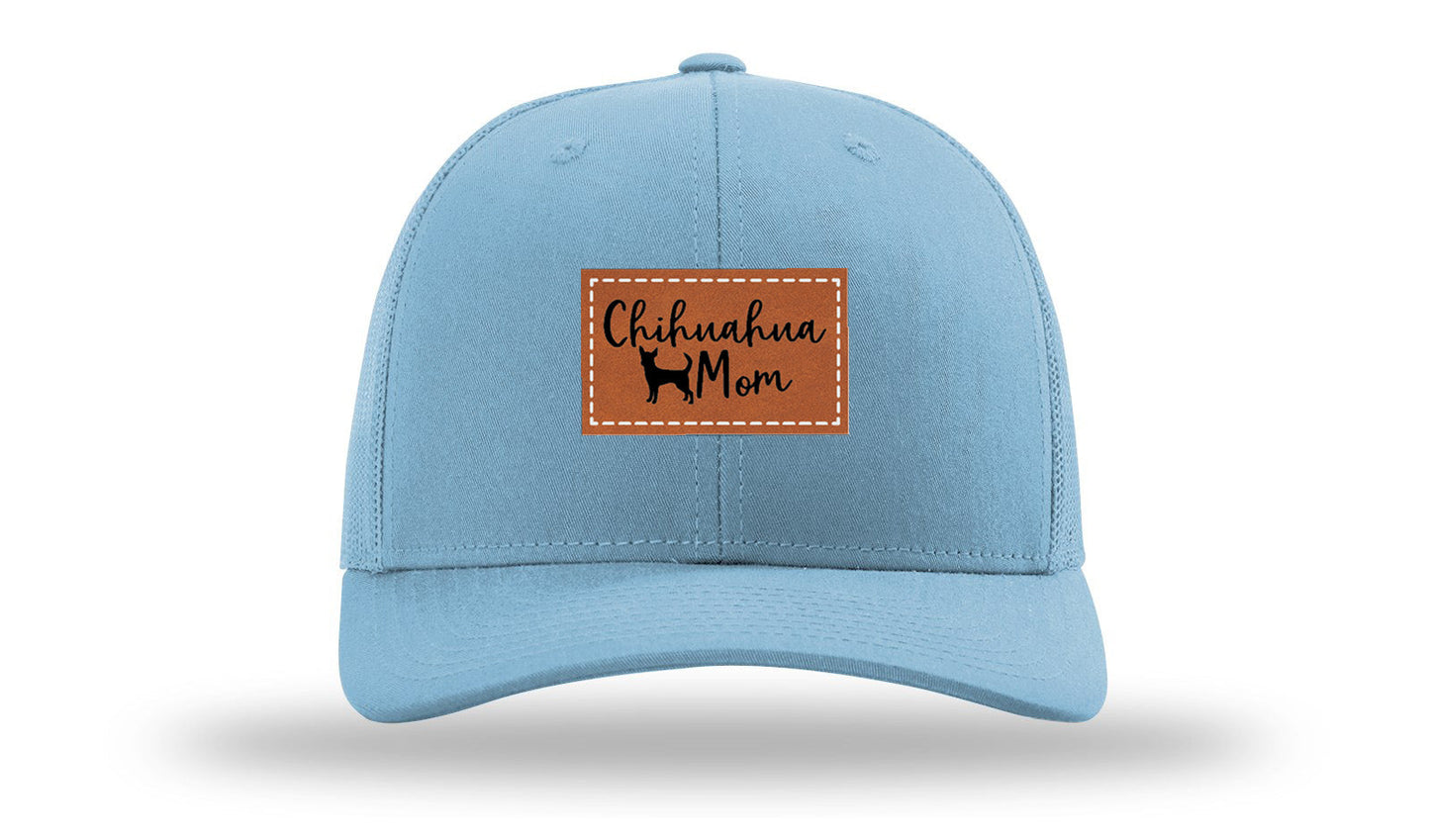 Chihuahua Mom Leather Patch Richardson 112 Hat