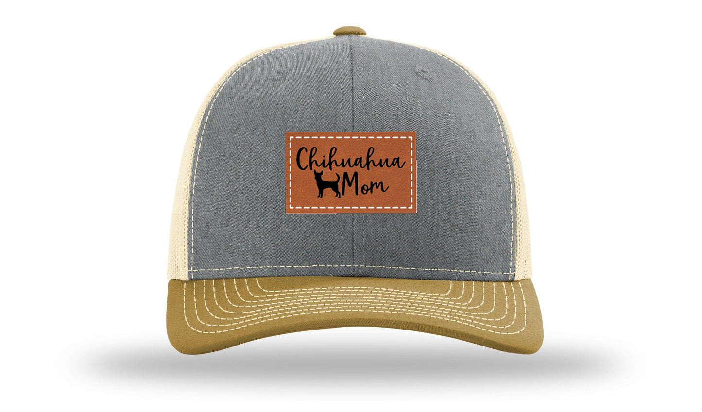 Chihuahua Mom Leather Patch Richardson 112 Hat