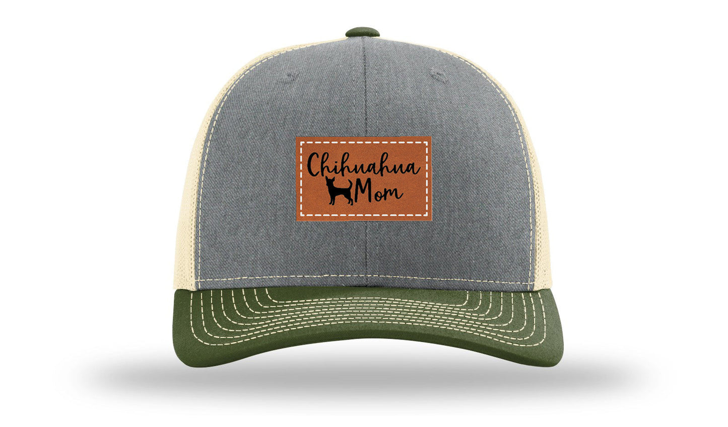Chihuahua Mom Leather Patch Richardson 112 Hat