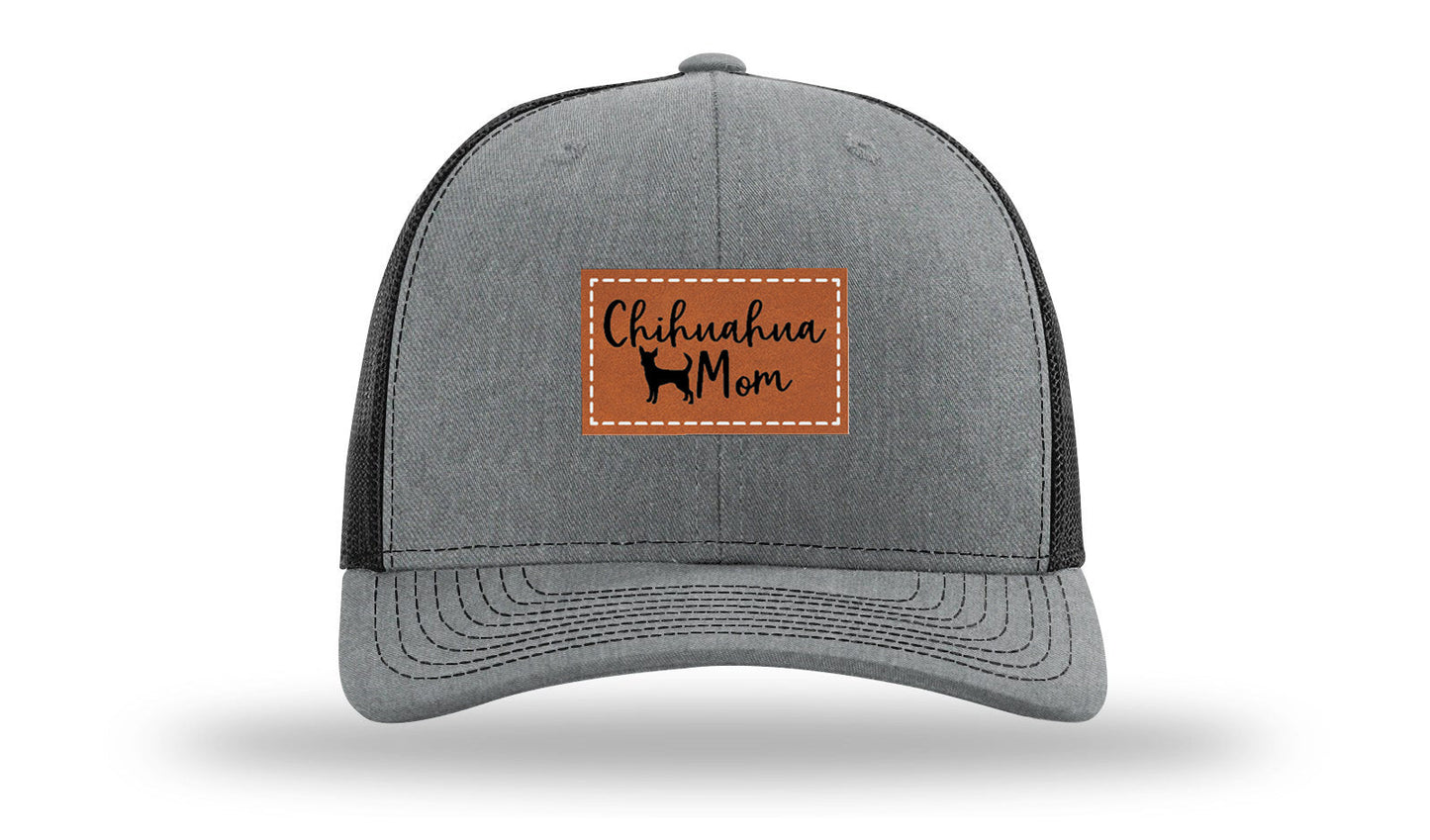 Chihuahua Mom Leather Patch Richardson 112 Hat