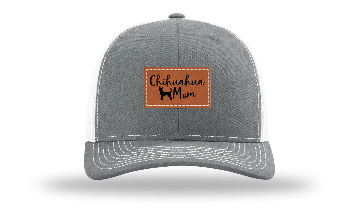 Chihuahua Mom Leather Patch Richardson 112 Hat
