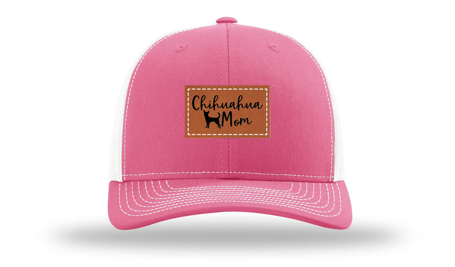 Chihuahua Mom Leather Patch Richardson 112 Hat