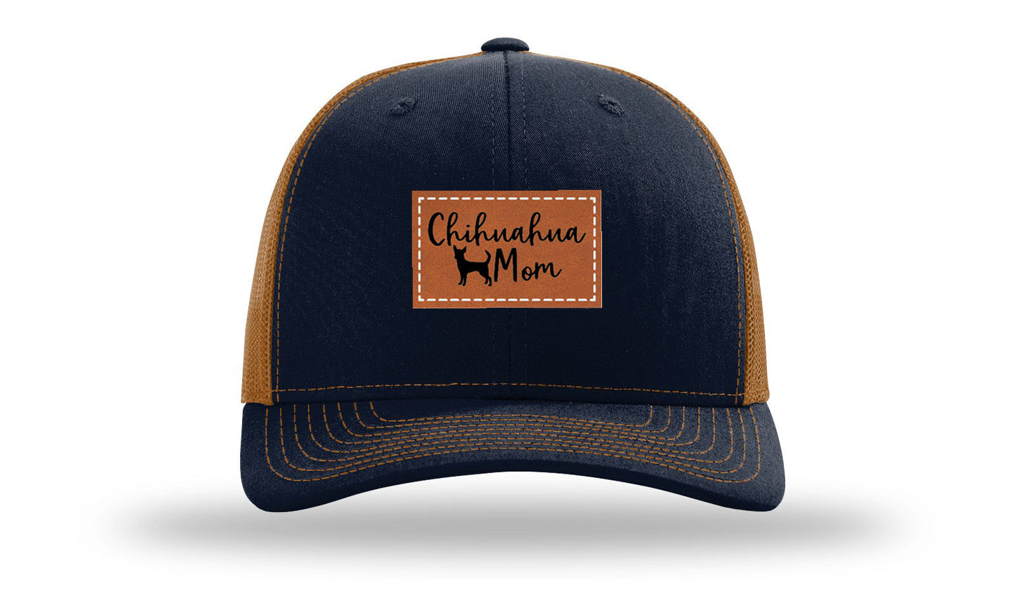 Chihuahua Mom Leather Patch Richardson 112 Hat