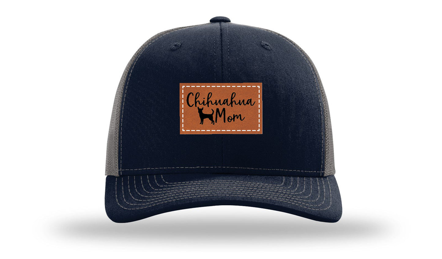 Chihuahua Mom Leather Patch Richardson 112 Hat