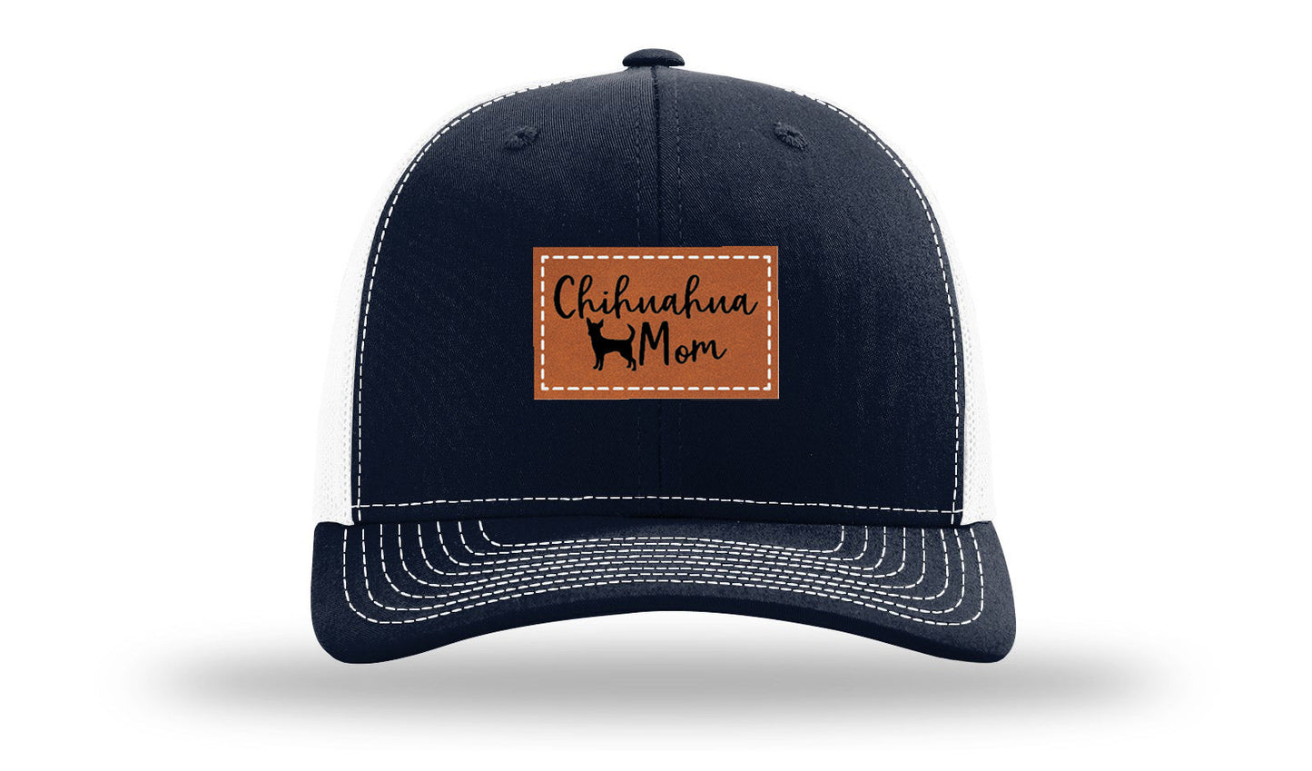 Chihuahua Mom Leather Patch Richardson 112 Hat