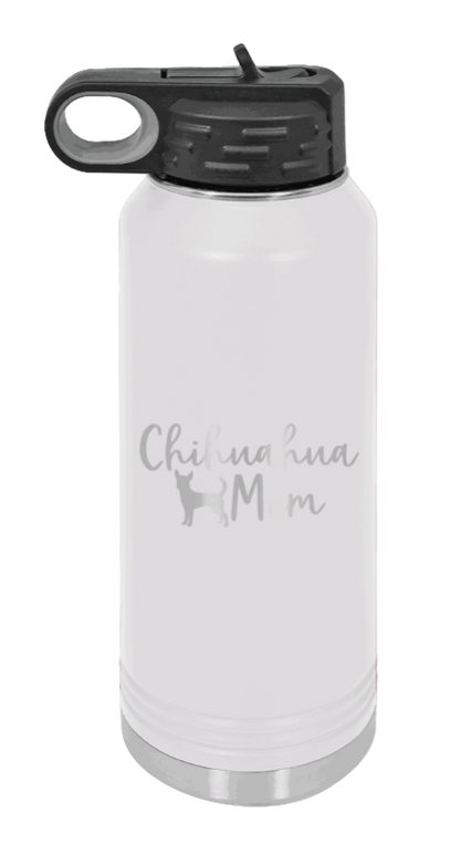 Chihuahua Mom - 32oz Water Bottle Laser Engraved- White