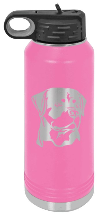 Rottweiler - 32oz Water Bottle Laser Engraved- Pink
