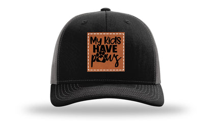 My Kids Have Paws Leather Patch Richardson 112 Hat