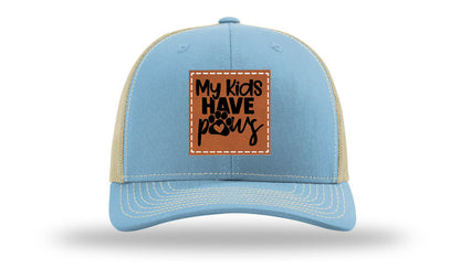 My Kids Have Paws Leather Patch Richardson 112 Hat