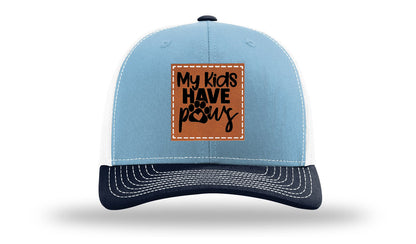 My Kids Have Paws Leather Patch Richardson 112 Hat