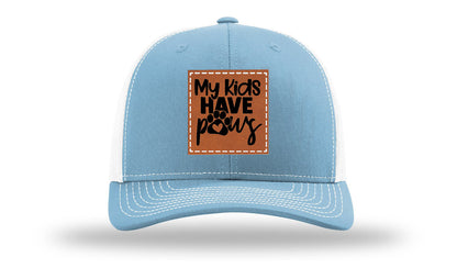 My Kids Have Paws Leather Patch Richardson 112 Hat