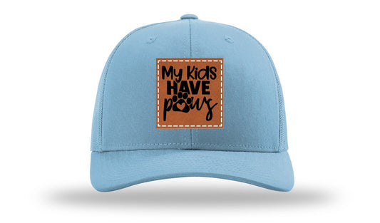 My Kids Have Paws Leather Patch Richardson 112 Hat