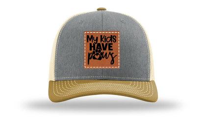 My Kids Have Paws Leather Patch Richardson 112 Hat