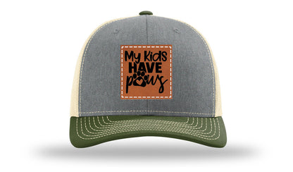 My Kids Have Paws Leather Patch Richardson 112 Hat