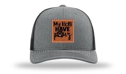 My Kids Have Paws Leather Patch Richardson 112 Hat