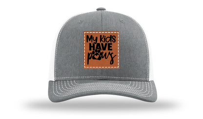 My Kids Have Paws Leather Patch Richardson 112 Hat