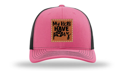 My Kids Have Paws Leather Patch Richardson 112 Hat