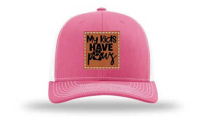 My Kids Have Paws Leather Patch Richardson 112 Hat